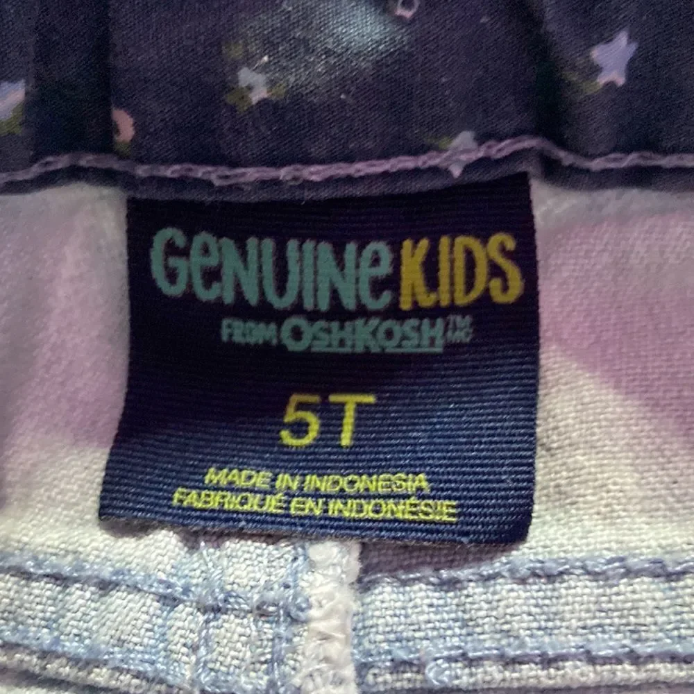 Genuine Kids Pale Blue Jeans Girls Size 5 Adjustable Waist Slim Fit Denim